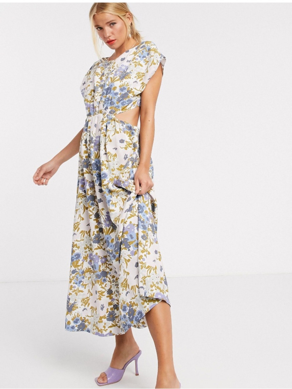 BOGO! & Other Stories Floral Print Midi Cut-Out Dress Size 2 / 36 - Picture 10 of 10